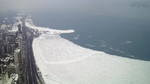 Lake Michigan Ice Breaking Away