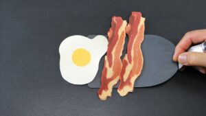 pancakes that look like bacon and eggs