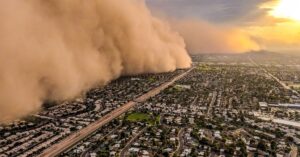 astonishing shot of a dust storm