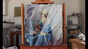 Robin Eley paints Vermeer’s The Milkmaid